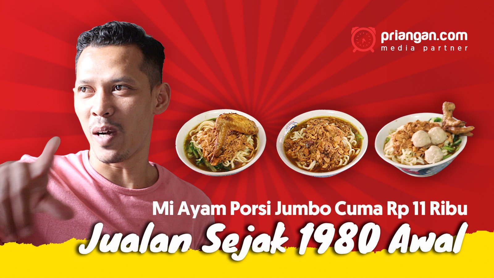 Mi Ayam Porsi Jumbo Cuma Rp11 Ribu, Jualan Sejak 1980 Awal